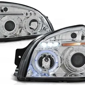 Super ofertă Set de faruri de tuning potrivit pentru Hyundai Tucson 07.2004-2010 cu bază cromată, stânga și dreapta