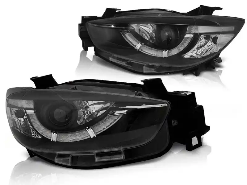 Reducere extra Set de faruri de tuning potrivit pentru Mazda CX5 2011-2015 cu bază neagră, stânga și dreapta