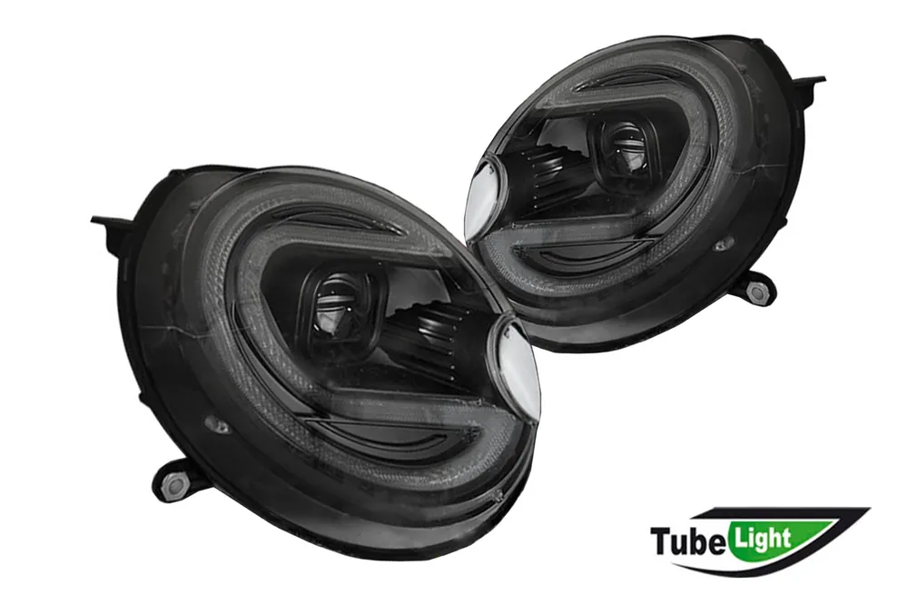 Ofertă Set de faruri de tuning potrivit pentru Mini Cooper R56 2009-2013 cu bază neagră, stânga și dreapta