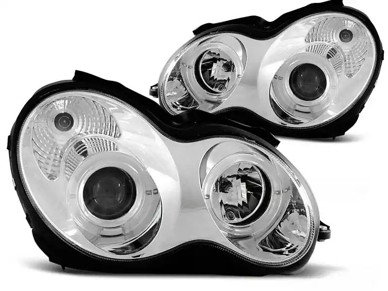 Set de faruri de tuning potrivit pentru MERCEDES W203 C-KLASA 07.2000-03.2004, stânga și dreapta Retur ușor
