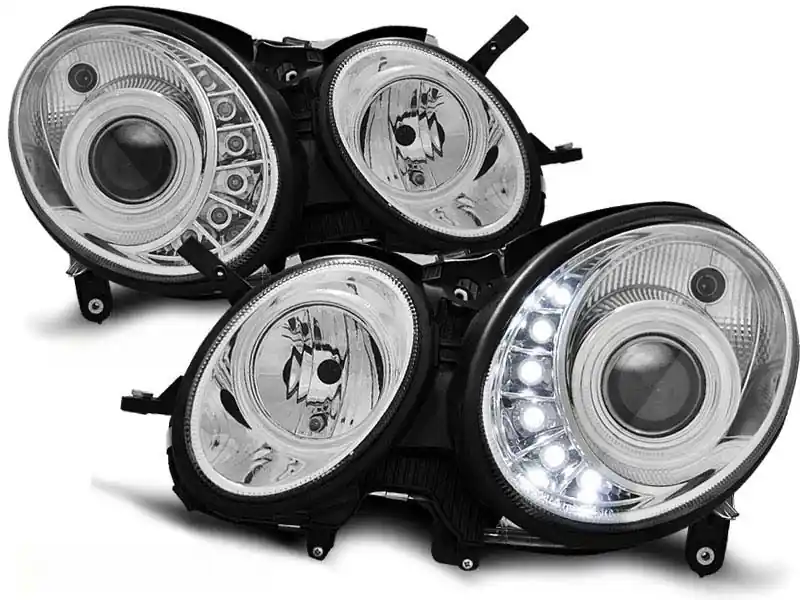 Cumpărături sigure Set de faruri de tuning potrivit pentru MERCEDES W211 E-CLASS 03.2002-04.2006, stânga și dreapta