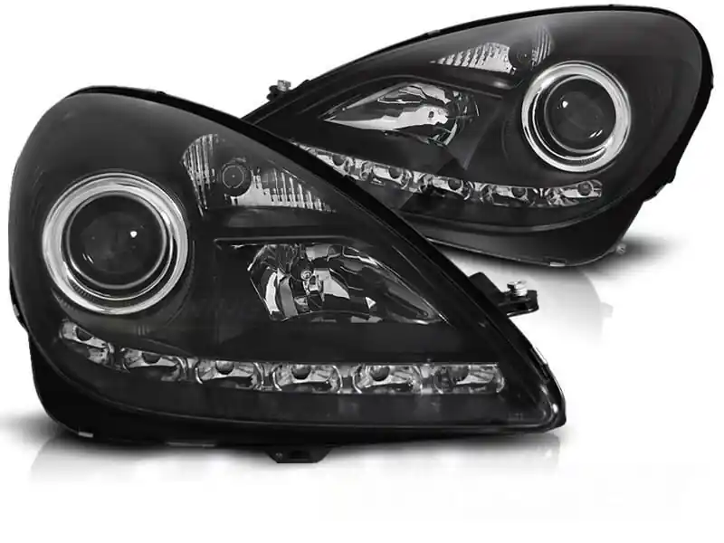Kit de faruri xenon de tuning potrivit pentru Mercedes SLK R171 2004-2011 cu bază neagră, stânga și dreapta Doar azi