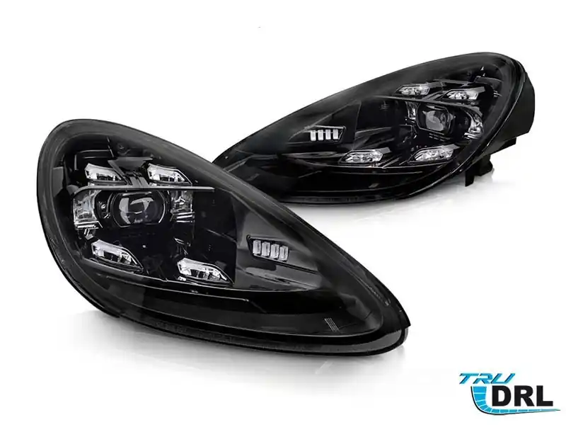 Bestseller Faruri LED de tuning potrivite pentru Porsche Cayenne 2010-2015 pentru modelul echipat cu xenon din fabrică și AFS, cu bază neagră, stânga și dreapta