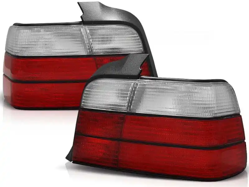 Lichidare de stoc Set de stopuri de tuning potrivit pentru BMW E36 12.1990-08.1999 sedan cu bază roșie și albă, stânga și dreapta