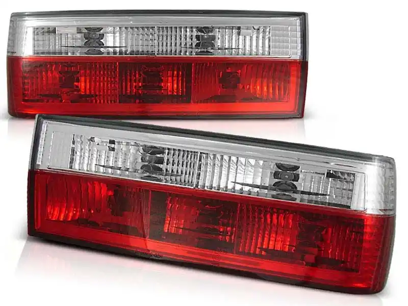 Set de stopuri de tuning potrivit pentru BMW Seria 3 E30 sedan 1982-1987, E30 coupe 1982-1987, E30 cabrio 1982-1990 cu bază roșie și albă, stânga și dreapta Cumpără online