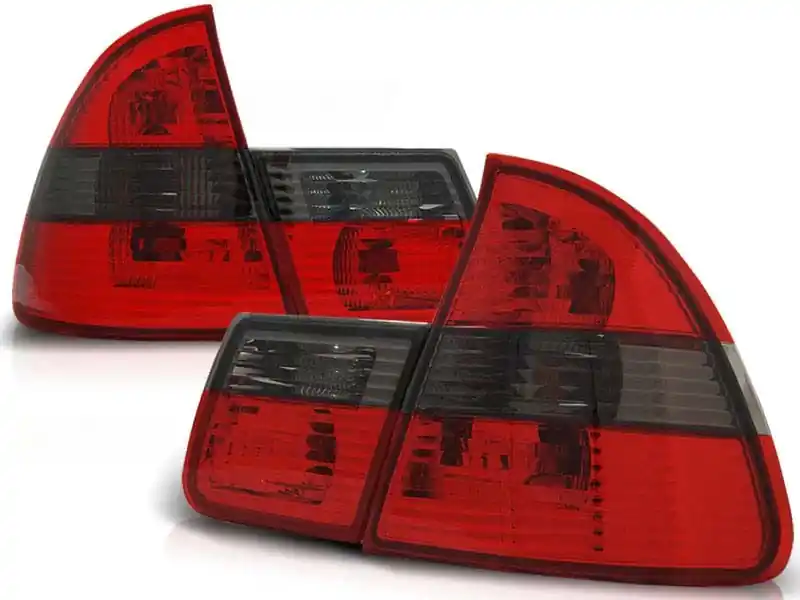 Set de stopuri de tuning potrivit pentru BMW E46 1999-2005 break cu bază roșie și fumurie, stânga și dreapta Plată sigură