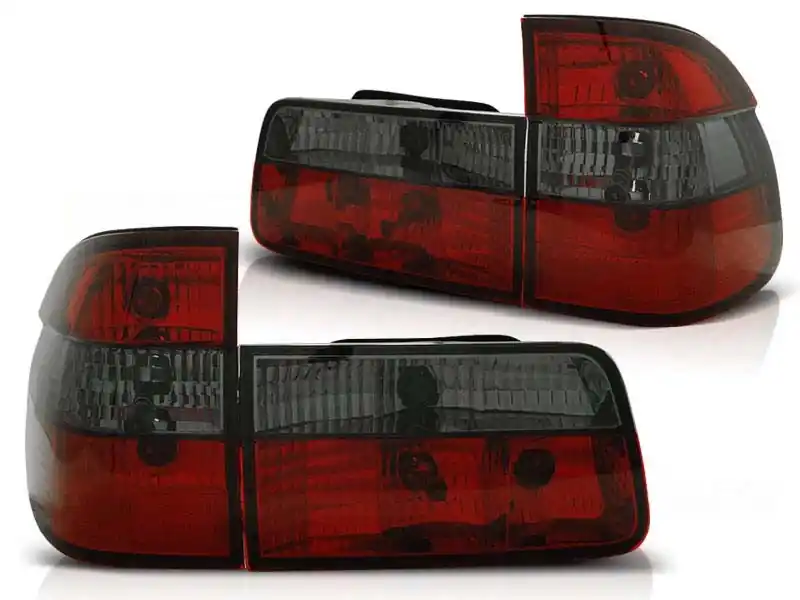 Set de stopuri tuning potrivit pentru BMW E39 09.1995-08.2000 break cu bază roșie și fumurie, stânga și dreapta Discount
