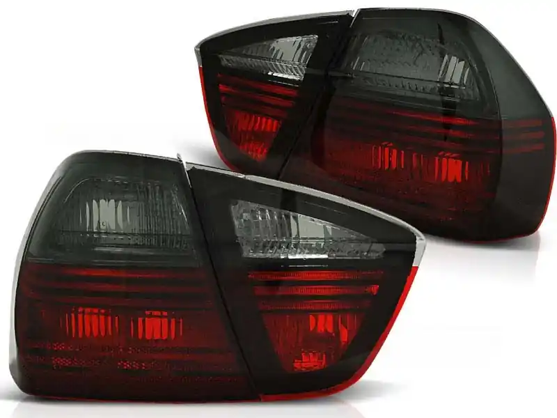 Set de stopuri de tuning potrivit pentru BMW E90 03.2005-08.2008 sedan cu bază roșie și fumurie, stânga și dreapta Nu rata