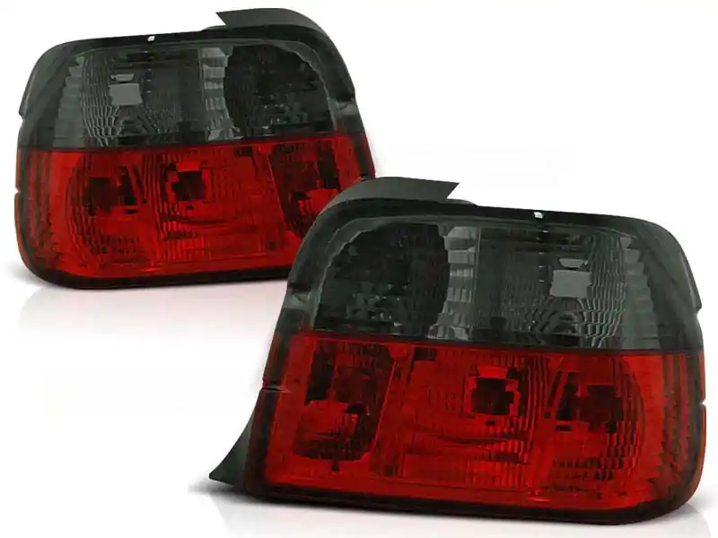 Set de stopuri tuning potrivit pentru BMW E36 12.1990-08.1999 compact cu bază roșie și fumurie, stânga și dreapta Transport gratuit