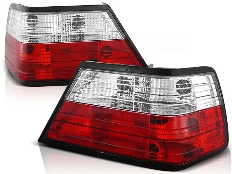 Livrare rapidă Set de stopuri tuning potrivit pentru Mercedes W124 E-Class 01.1985-06.1995 sedan, cabrio cu bază roșie și albă, stânga și dreapta