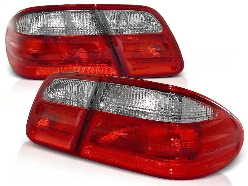 Preț promoțional Set de stopuri tuning potrivit pentru Mercedes W210 E-Class 1995-03.2002 sedan cu bază roșie și albă, stânga și dreapta