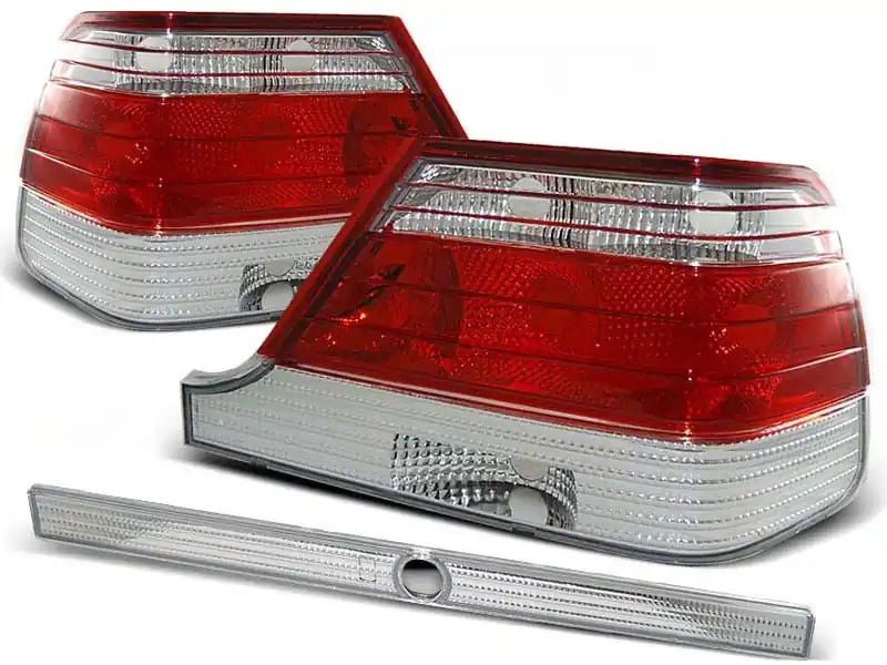 Popular Set de stopuri tuning potrivit pentru Mercedes W140 1995-10.1998 cu bază roșie și albă, stânga și dreapta