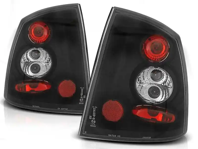 Set de stopuri tuning potrivit pentru Opel ASTRA G 09.1997-02.2004 sedan, cabrio, coupe cu bază neagră, stânga și dreapta Discount