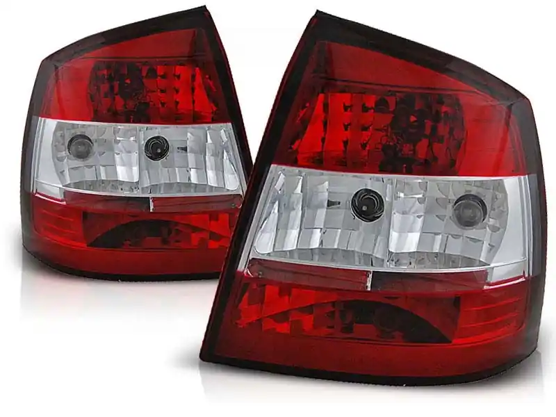 Set de stopuri tuning potrivit pentru Opel ASTRA G 09.1997-02.2004 3/5 uși, hatchback cu bază roșie și albă, stânga și dreapta Cumpărături sigure