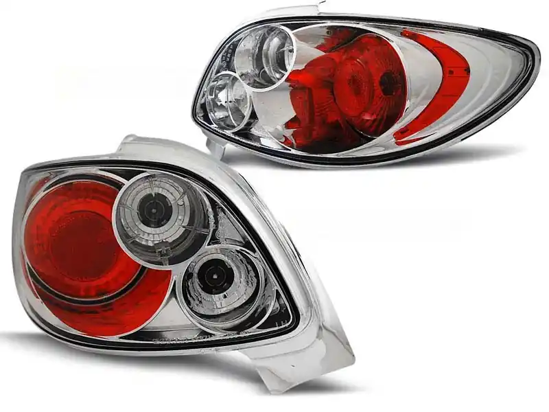 Set de stopuri tuning potrivite pentru Peugeot 206 CC 10.1998- cu bază cromată, stânga și dreapta Cel mai bun preț