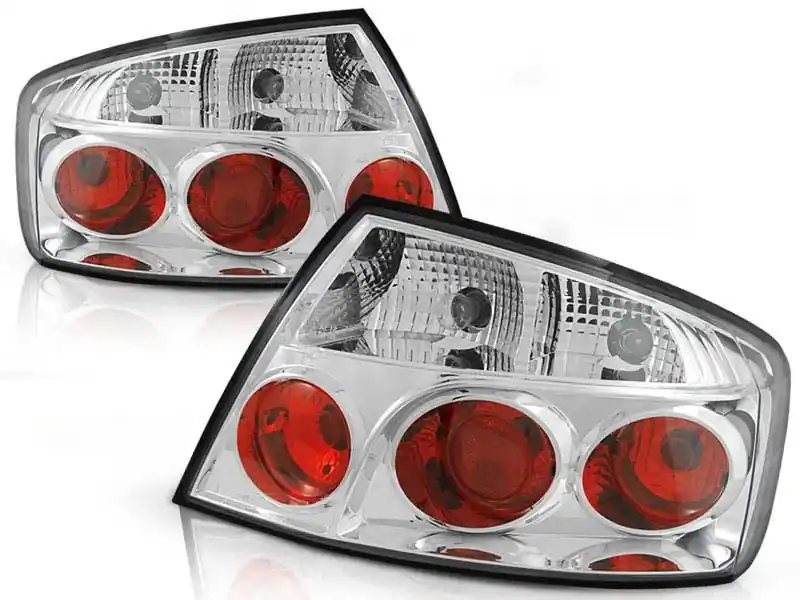 Set de stopuri tuning potrivit pentru Peugeot 407 05.2004- sedan cu bază cromată, stânga și dreapta Disponibil imediat