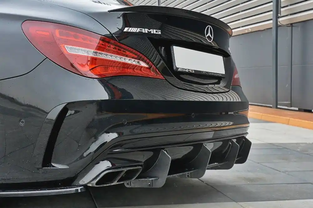 Aditiv Maxton Design pentru difuzor versiunea 1 potrivit pentru bara de protecție A Design pentru Mercedes CLA A45 C117 după 2017, negru mat Doar azi
