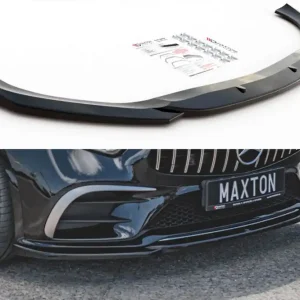Bestseller Spoiler Maxton Design versiunea 1 potrivit pentru bara de protecție frontală A Design pe Mercedes CLS C257 după 2018, lac negru