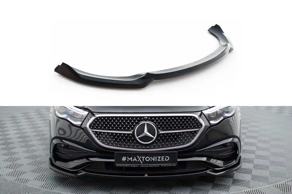 Reducere specială Spoiler Maxton Design versiunea 1 potrivit pentru bara de protecție frontală a Mercedes E-Class W214 A Design-Line sedan după 2023, lac negru