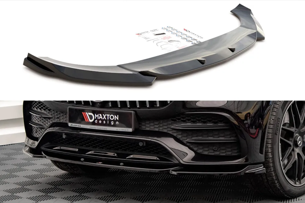 Spoiler Maxton Design potrivit pentru bara de protecție frontală A Design, A Design-Line pe Mercedes GLE Coupe C167, SUV W167 2019-2023, lac negru Chilipir