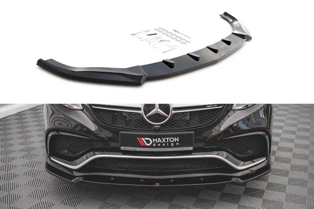 Livrare gratuită Spoiler Maxton Design versiunea 1 potrivit pentru bara de protecție frontală a Mercedes GLE Coupe C292 63AMG 2015-2019, lac negru