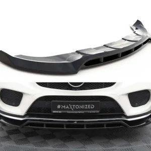 Transport gratuit Spoiler Maxton Design versiunea 2 potrivit pentru bara frontală a Mercedes GLE Coupe 43 A Design, A Design-Line C292 2015-2019, lac negru