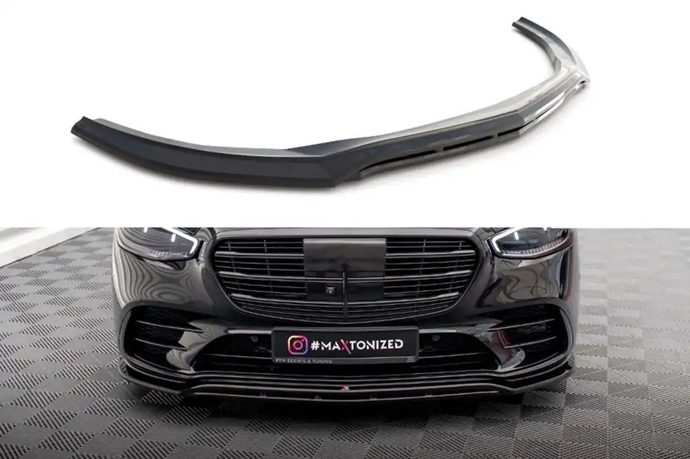 Spoiler Maxton Design potrivit pentru bara de protecție frontală A Design-Line pe Mercedes S-Class W223 după 2020, lac negru Livrare expres