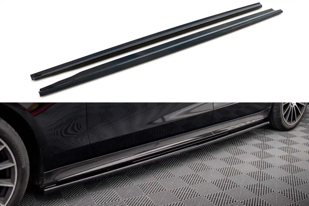 Ieftin Aditive Maxton Design pentru praguri potrivite pentru Mercedes S-Class A Design-Line W223 după 2020, lac negru