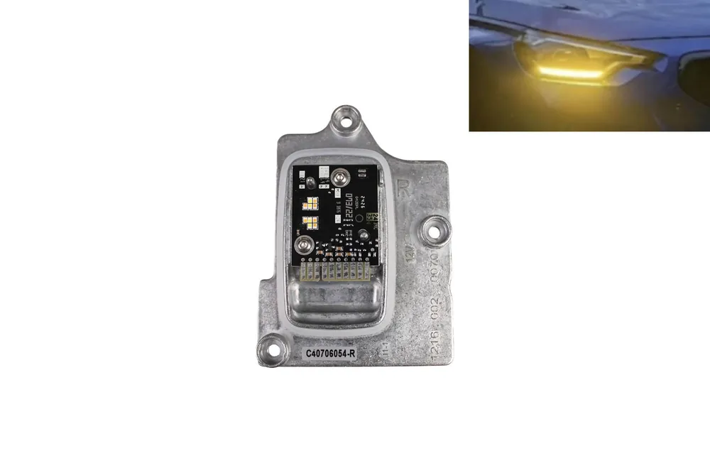 Ofertă de sezon Modul drept 63115A043C2(Y) pentru lumini DRL galbene în farul de versiune Low, potrivit pentru BMW Seria 2 G42, M2 G87 2022-2025, nu este potrivit pentru faruri Adaptive LED.
