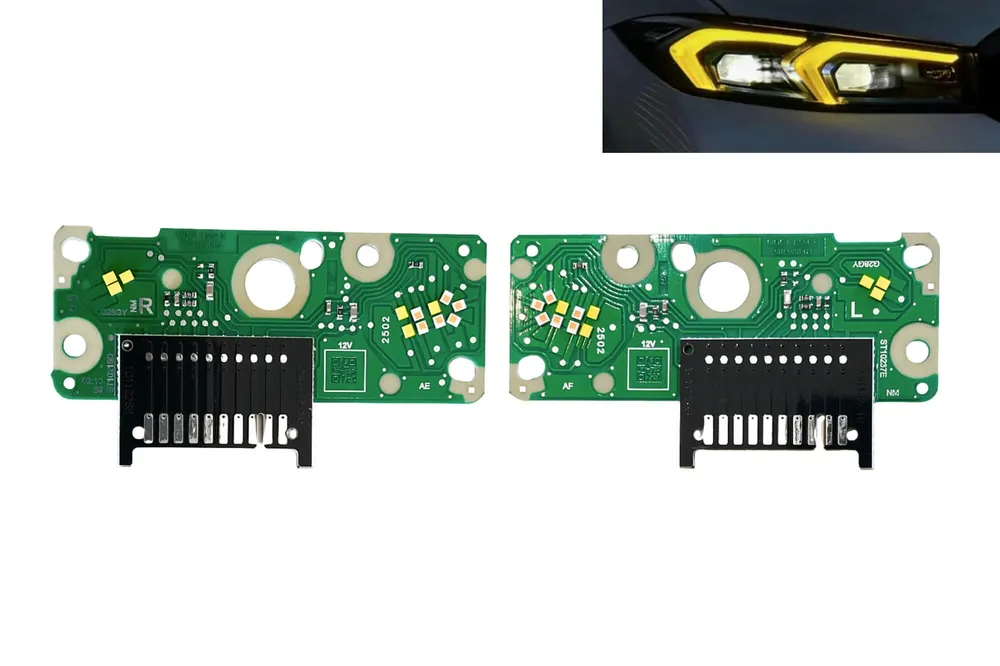 Cumpără online Kit de plăci pentru module 63 11 5A57073/074(Y) cu lumini DRL galbene și semnalizator în far de versiune înaltă, potrivit pentru BMW 3 G20, G21 2023-2025