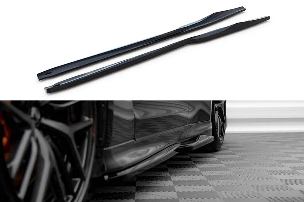 Reducere Aditive Maxton Design pentru praguri Nissan GTR R35 2016-2022, lac negru