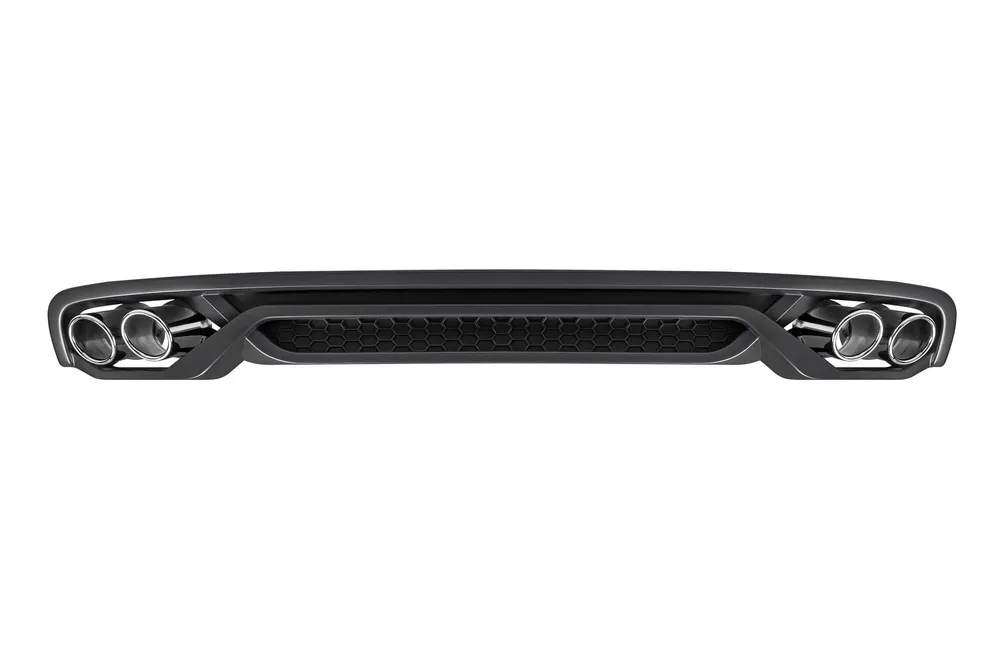 Difuzor tip ABT cu capete cromate potrivit pentru bara spate standard a Audi A4 sedan, break 2012-2015 -oo–oo- Reducere de preț