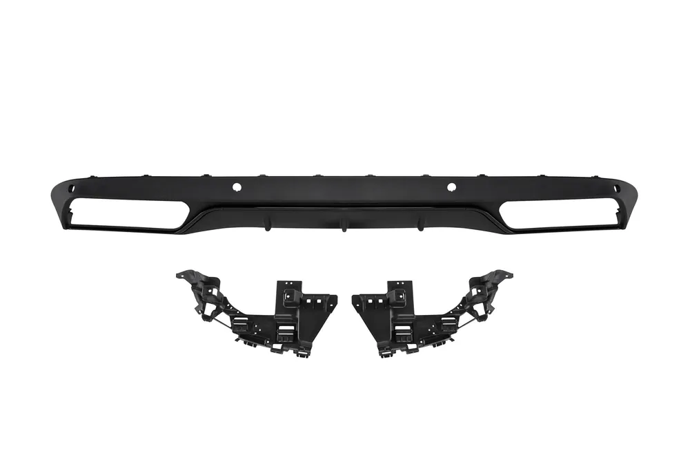 Retur ușor Difuzor tip A Design potrivit pentru bara spate standard a Mercedes C-Class W205 sedan, S205 break 2013-2019 -oo–oo-, cu garnitură neagră