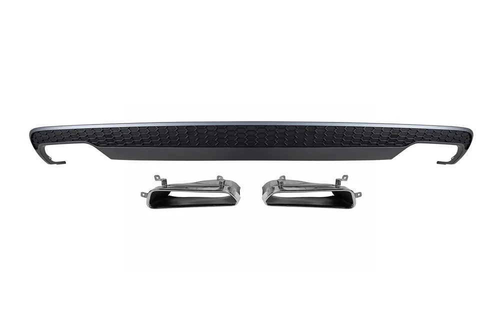 Difuzor de nou design cu capete cromate, potrivit pentru bara spate standard a Audi A6 sedan 2012-2015 -oo–oo- Preț mic