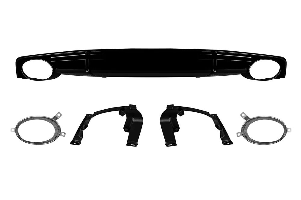 Cel mai vândut Difuzor tip RS7 cu capace cromate potrivit pentru bara spate standard a Audi A7 2015-2018 -O–O-