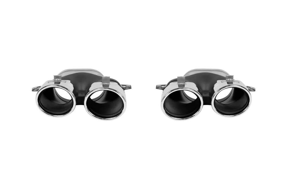 Cumpărături sigure Set de vârfuri cromate tip A Design potrivit pentru Mercedes Clasa C W205 după 2013, Clasa E W213 după 2016, CLS C257 după 2018