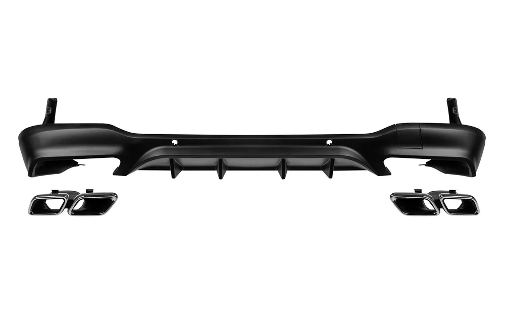 Difuzor tip 63 cu capete cromate potrivit pentru bara spate A Design pe Mercedes GLC X253 2015-2019 -oo–oo- Expediere rapidă