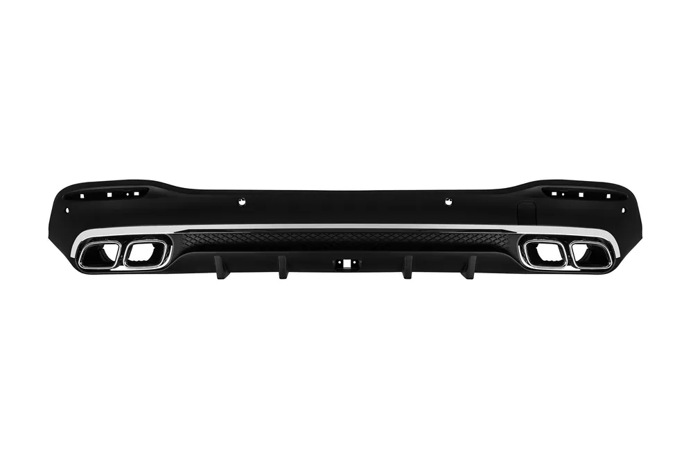 Difuzor tip GLE63 cu capete cromate pentru bara spate A Design potrivit pentru Mercedes GLE W167 după 2019 -oo–oo-, garnitură cromată Plată securizată