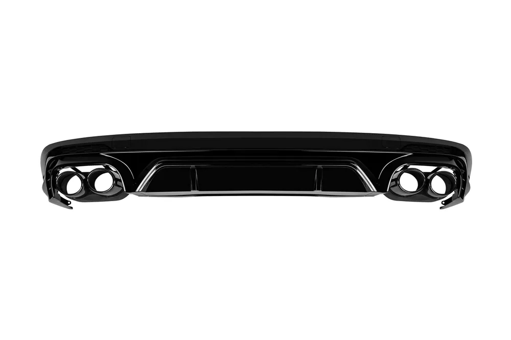 Difuzor tip SQ5 cu capete negre potrivit pentru bara S-line din spate pe Audi Q5 2018-2022 -oo–oo- Ieftin