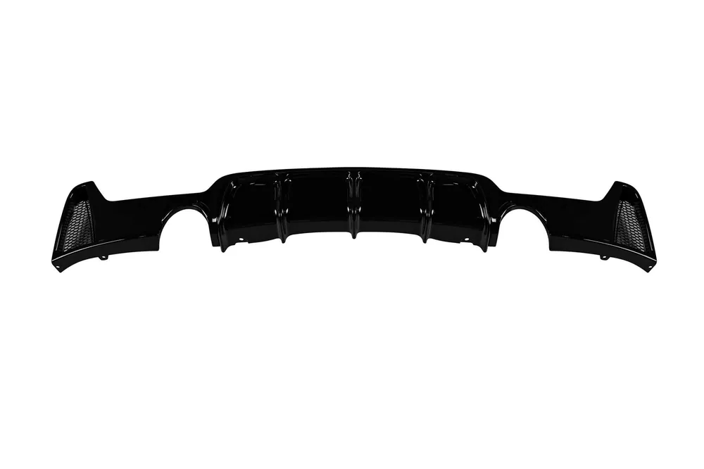 Ieftin Difuzor spate stil M Performance Design Design potrivit pentru BMW Seria 4 F32 Coupe, F33 Cabriolet, F36 Gran Coupe cu bara M-Technic după 2013 -o–o-, negru lucios