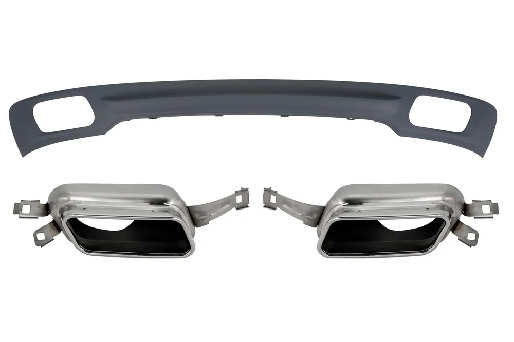 Difuzor tip 740i cu capete cromate, potrivit pentru bara de protecție din spate standard pe BMW Seria 7 F01 2008-2015 Discount