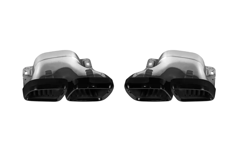 Nu rata Set de vârfuri negre tip A Design potrivite pentru Mercedes C-Class W205, C205, S205, A205 după 2019, GLC X253, GLC Coupe C253 după 2015