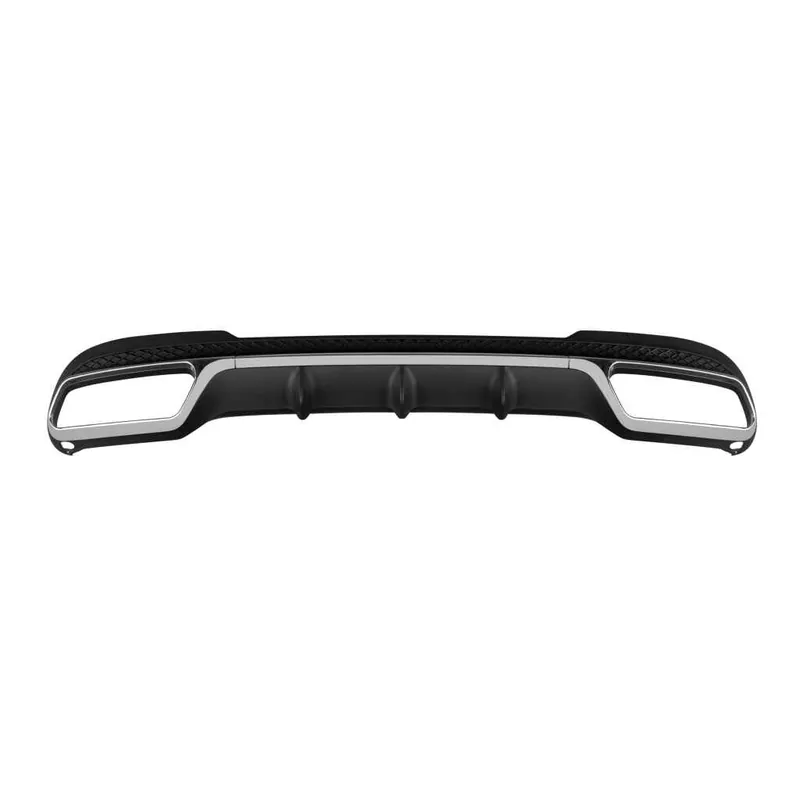 Discount Difuzor tip E63 potrivit pentru bara de protecție spate A Design a Mercedes E-Class W212 2014-2016, negru mat cu garnitură cromată, -oo–oo-