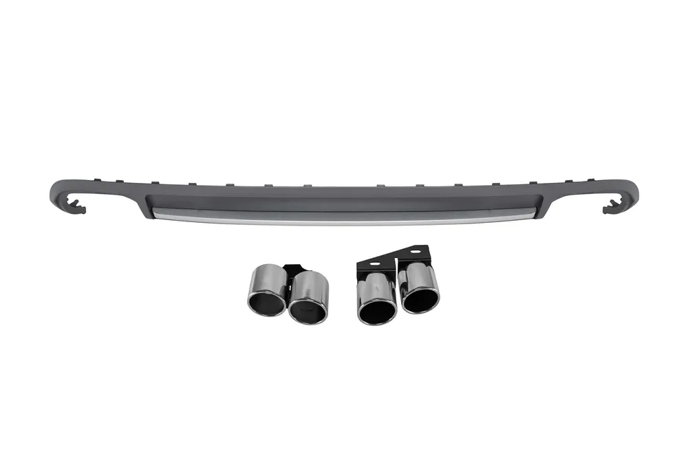 Difuzor tip S4 potrivit pentru bara de protecție spate standard a Audi A4 sedan, break 2008-2011 -oo–oo- Super ofertă