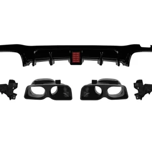 Vezi acum Difuzor tip Brabus cu capete negre potrivit pentru bara spate A Design la Mercedes E-Class W213 2017-2020, lac negru -oo–oo-