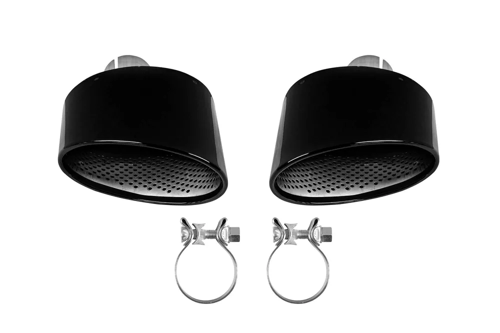 Preț redus Set de terminale de evacuare negre tip RS, potrivite pentru Audi A3 Sportback 2017-2020, A4 după 2015, A5 Sportback, Coupe, Cabrio după 2016
