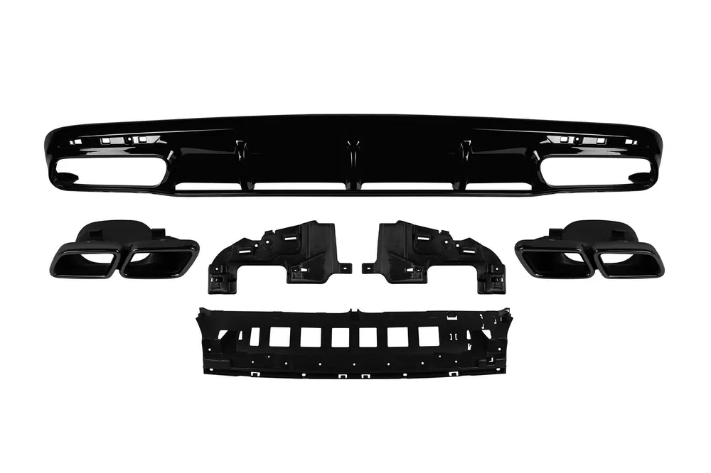 Preferatul clienților Difuzor tip S63 cu capete negre potrivit pentru bara de protecție A Design din spate pe Mercedes S-Class C217 coupe după 2014 -oo–oo-