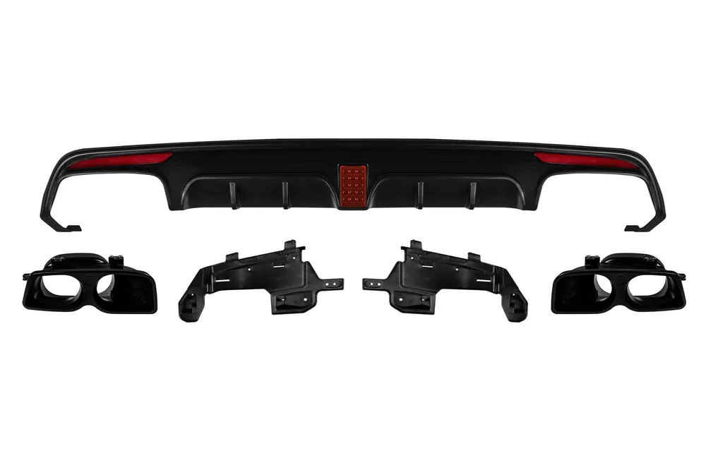 Difuzor tip Brabus cu capete negre potrivit pentru bara spate A Design pe Mercedes S-Class W222 2013-2017 -oo–oo- Reducere