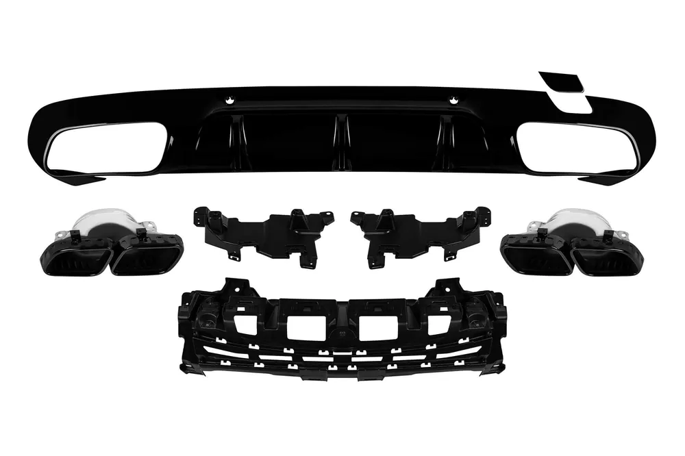 Livrare rapidă Difuzor tip CLS63 cu capete negre potrivit pentru bara de protecție A Design pe Mercedes CLS C257 după 2018 -oo–oo-