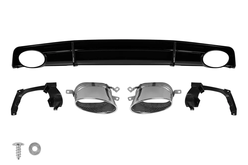 Doar azi Difuzor tip RS7 cu capete cromate potrivit pentru bara spate S-line pe Audi A7 2015-2018 -O–O-